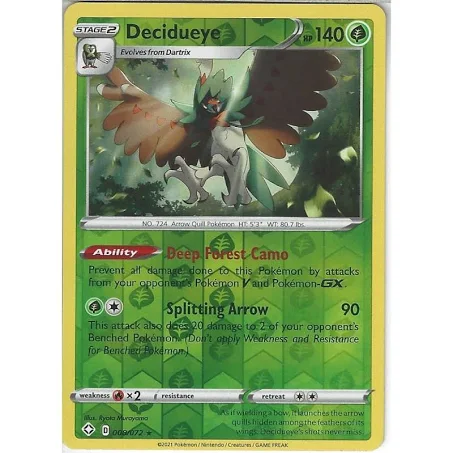 (image for) Decidueye Reverse Holo 008/072 Shining Fates