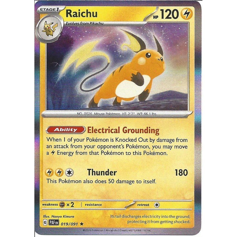 (image for) Raichu Full Holo 019/091 Paldean Fates