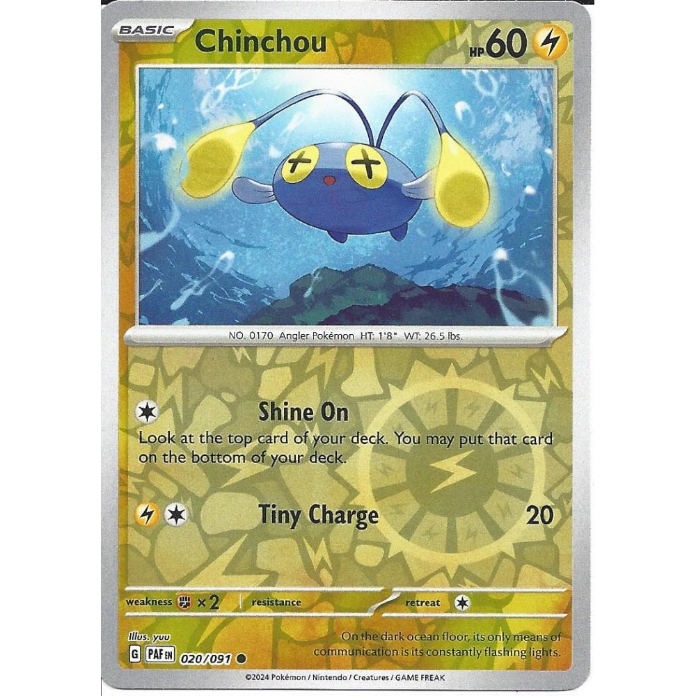 (image for) Chinchou Reverse Holo 020/091 Paldean Fates