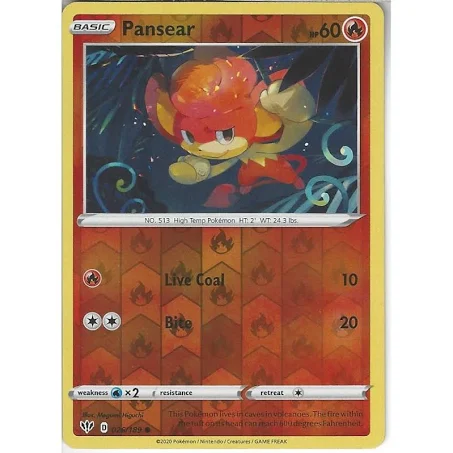 Pansear Reverse Holo 026/189 Darkness Ablaze