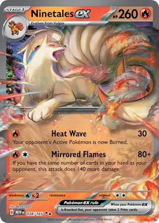 Ninetales Ex Double Rare Half Art 038/165 Pokemon 151