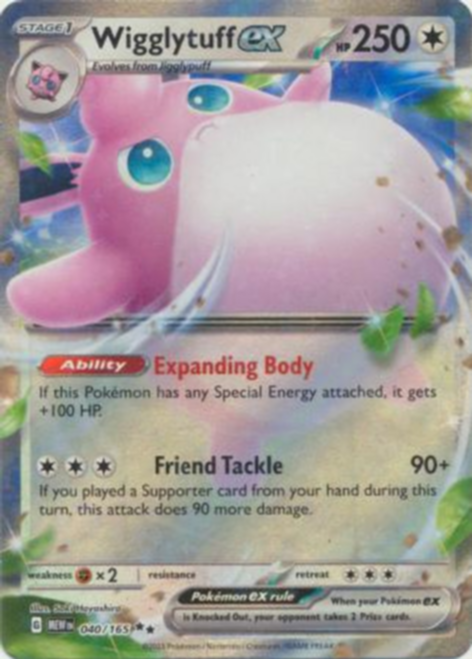 Wigglytuff Ex Double Rare Holo 040/165 Scarlet And Violet Pokemon 151
