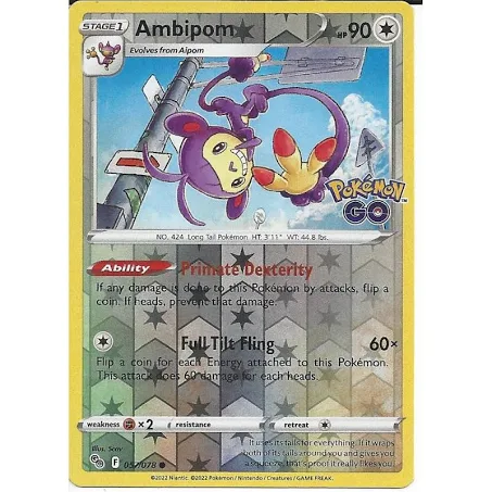 (image for) Ambipom Reverse Holo 057/078 Pokemon GO