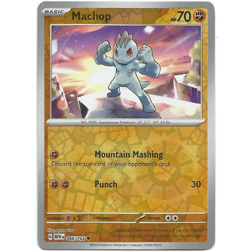 (image for) Machop Reverse Holo 066/165 Scarlet And Violet Pokemon 151