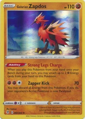 (image for) Galarian Zapdos Full Holo 082/203 Evolving Skies