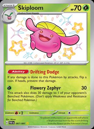 (image for) Skiploom Shiny Holo Rare 097/091 Paldean Fates