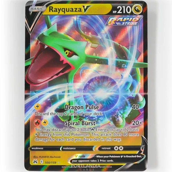 (image for) Rayquaza V Rapid Strike Half Art Rare 100/159 Crown Zenith