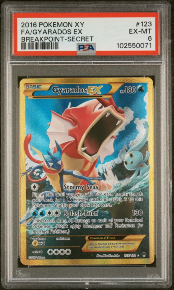 Gyarados Gold Secret Rare 123/122 XY Breakpoint PSA 6 Graded Pokemon Card