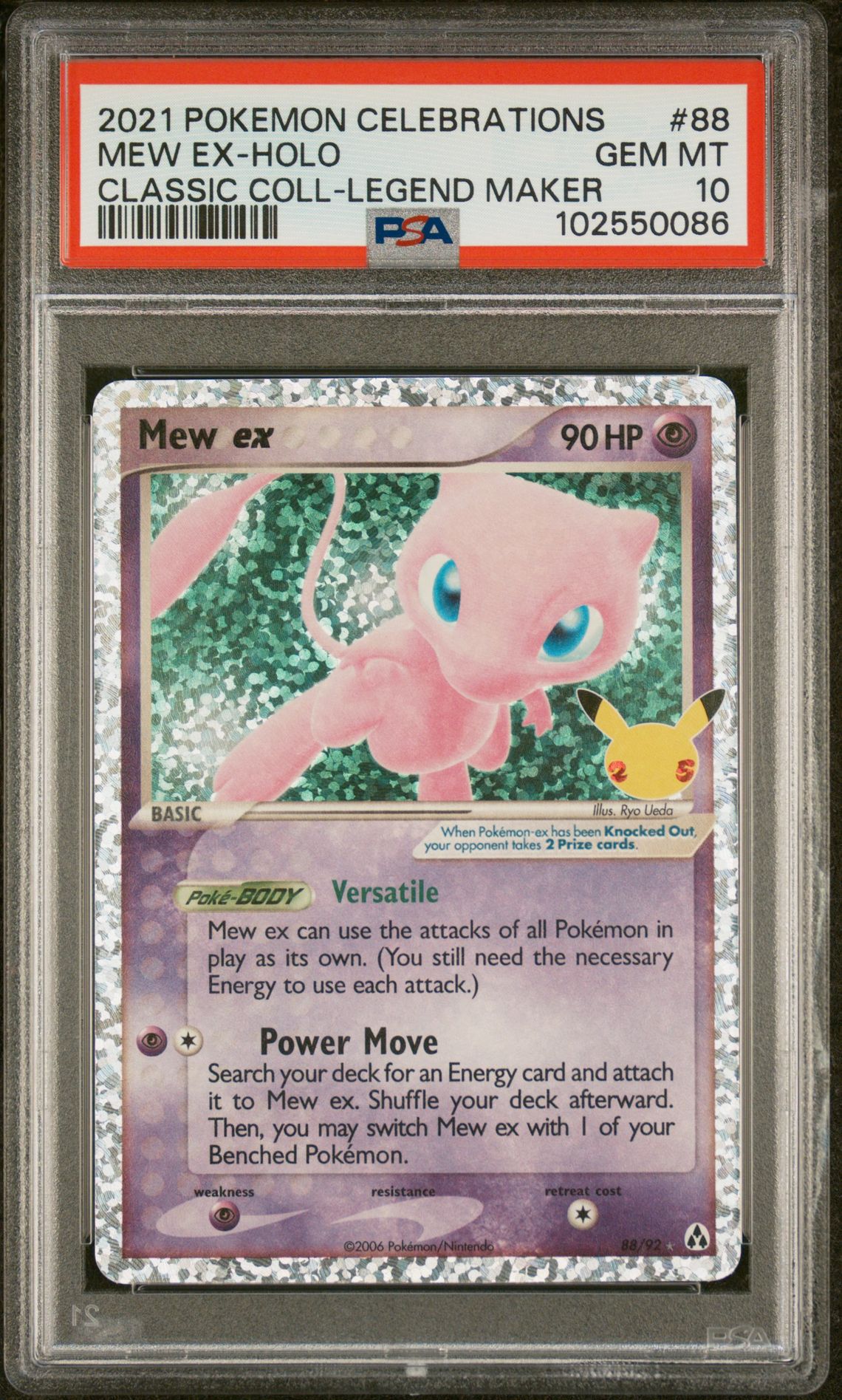 (image for) Mew Ex Celebrations Classic Collection Reprint 88/92 Legend Maker PSA Gem Mint 10 Graded Card