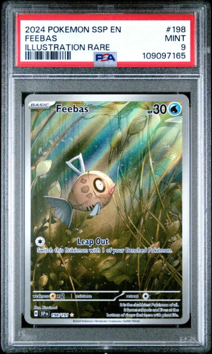 Feebas Secret Illustration Rare 198/191 Surging Sparks PSA 9 Graded Card