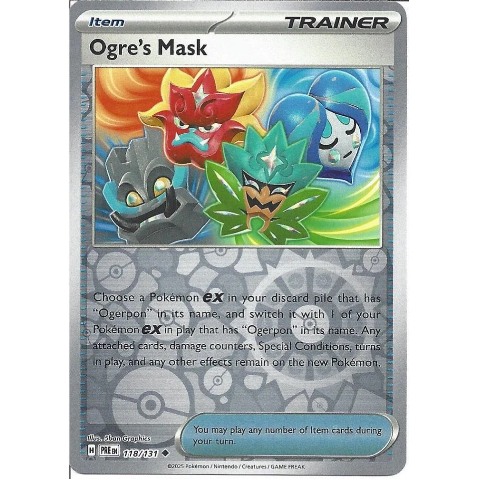Ogre's Mask Reverse Pokeball Holo Pattern 118/131 Prismatic Evolutions
