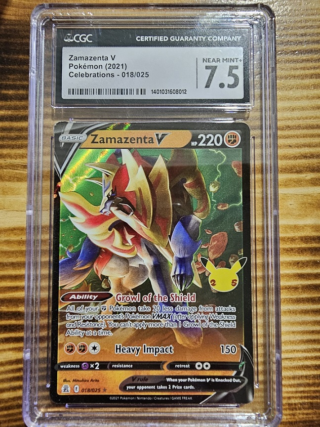 (image for) Zamazenta V Celebrations 018/025 NM 7.5 CGC Graded Card