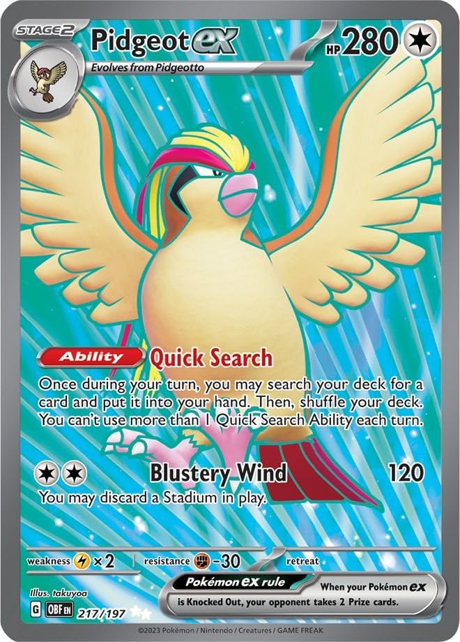 (image for) Pidgeot Full Art Ultra Rare 217/197 Obsidian Flames