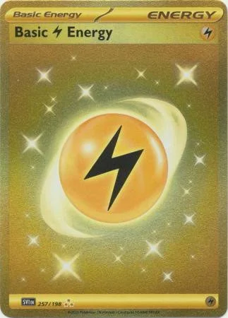 Basic Lightning Energy Triple Gold Secret Rare 257/198 Scarlet And Violet Base