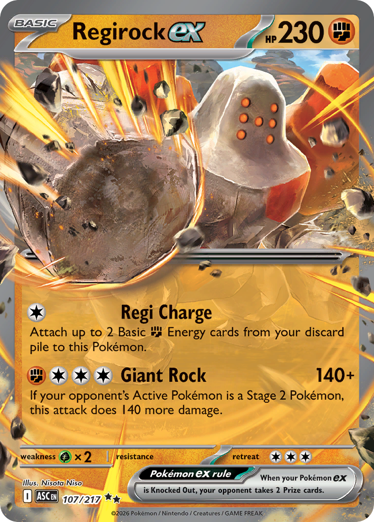 Regirock ex Half Art Double Rare 107/217 Ascended Heroes Regirock ex Half Art Double Rare 107/217 Ascended Heroes