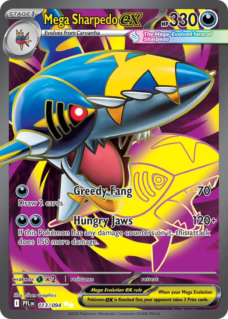 Mega Sharpedo ex 113/094 Phantasmal Flames
