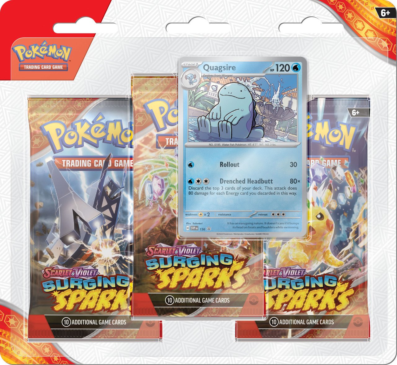 (image for) Pokemon TCG: Scarlet & Violet 8 - Surging Sparks - 3-Pack Triple Blister